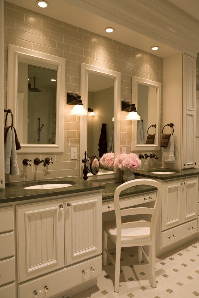 Ashley Furniture Columbia Sc for a Traditional Bathroom with a Vanity and 21st Century Bungalow by Shane D. Inman