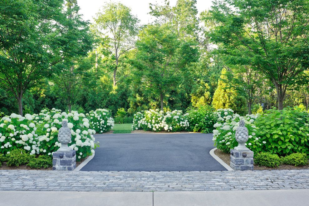 Asphalt vs Concrete for a Traditional Landscape with a View Out of Entrance Courtyard Annabell and North Arlington Residence by Katia  Goffin  Gardens