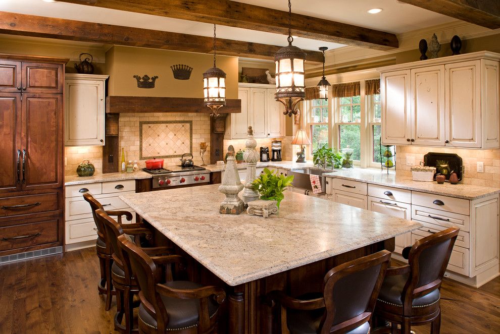 Astoria Granite for a Traditional Kitchen with a Wrought Iron Pendant Lights and Bridgeview   New Home Construction by Bob Michels Construction, Inc.