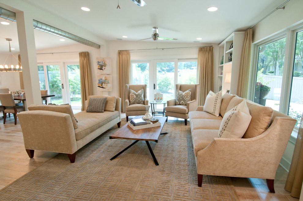 Austin Hardwoods for a Contemporary Family Room with a Window Treatment and Tarrytown Remodel by Butter Lutz Interiors, Llc