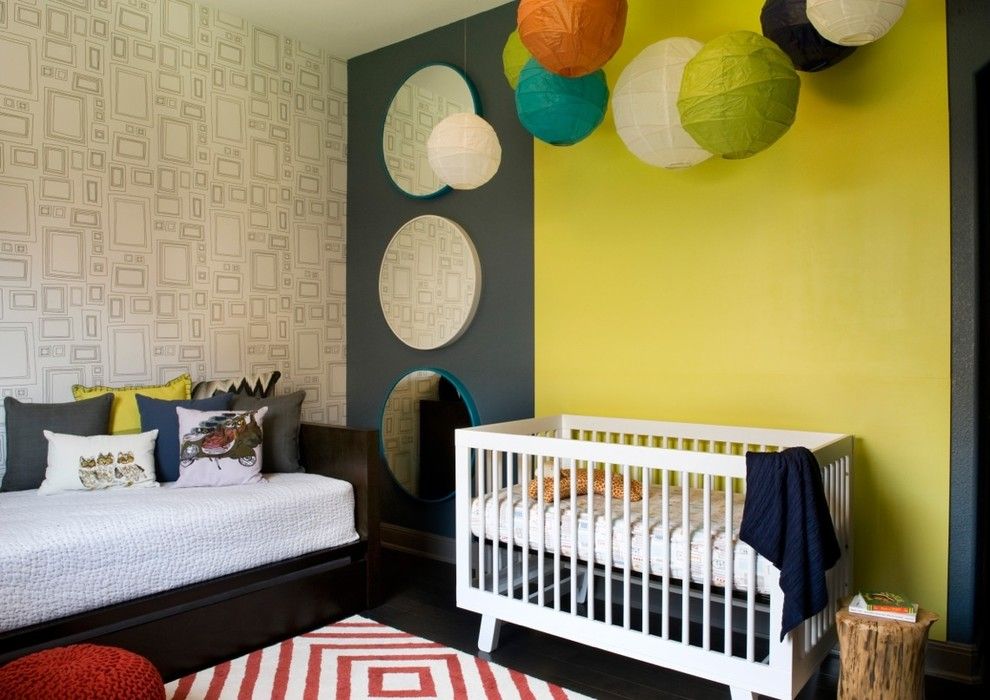 Austin Hardwoods for a Modern Nursery with a Bedroom and South Austin Suburban by Robin Colton Studio