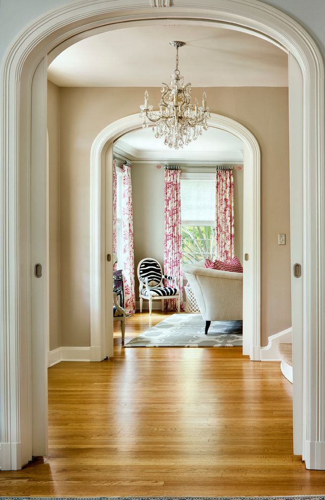 Austin Hardwoods for a Transitional Hall with a Living Room and Windsor Road Residence   Austin, Tx by Martha O'hara Interiors