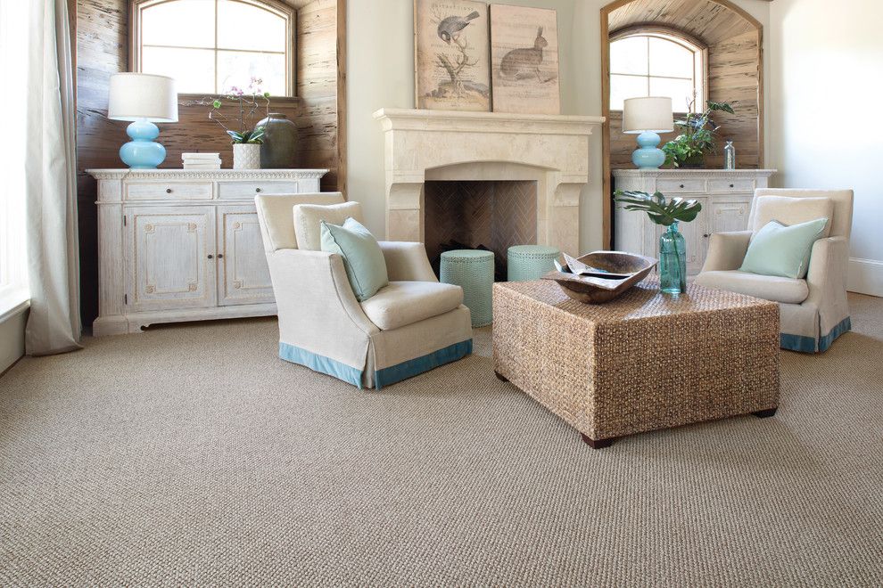 Avalon Flooring for a Beach Style Living Room with a Neutral Carpet and Living Room Carpet by Avalon Flooring