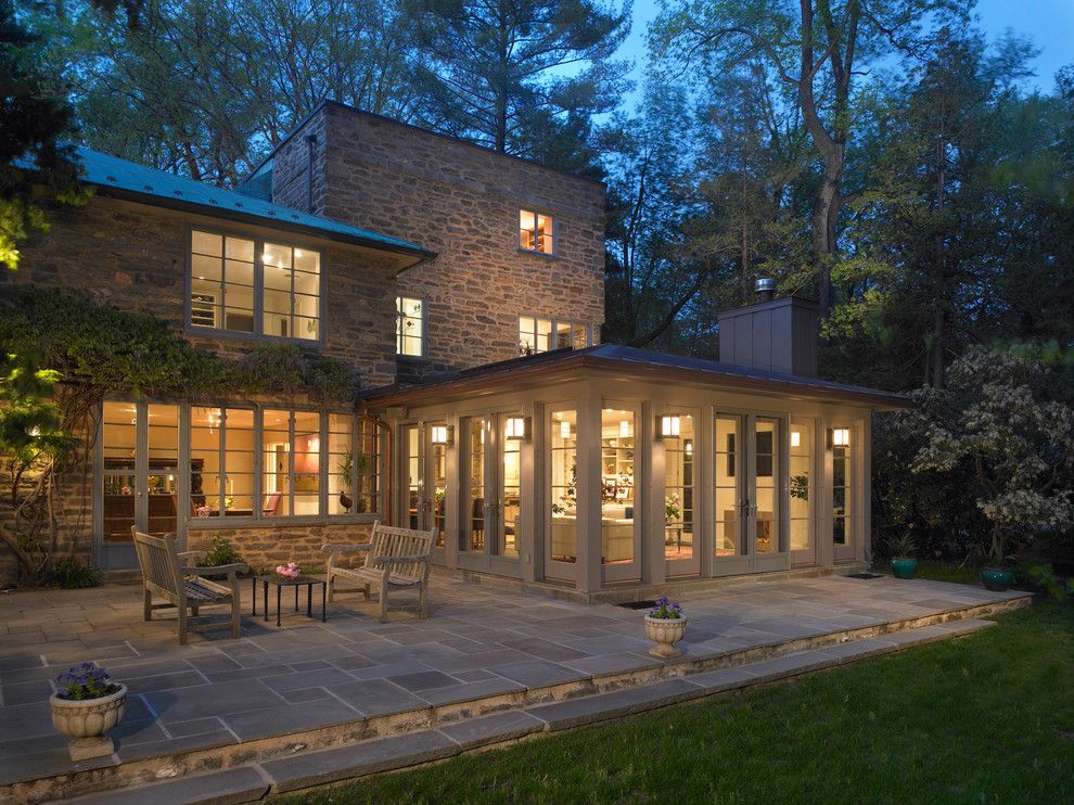 Bacons Furniture for a Traditional Exterior with a Sunroom and Exterior of Family Room Addition by Krieger + Associates Architects, Inc.