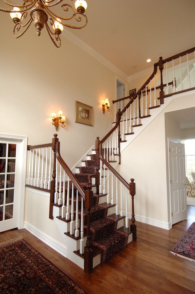 Ballister for a Traditional Staircase with a Oriental Rug and Bain   Stairs by Barenz Builders