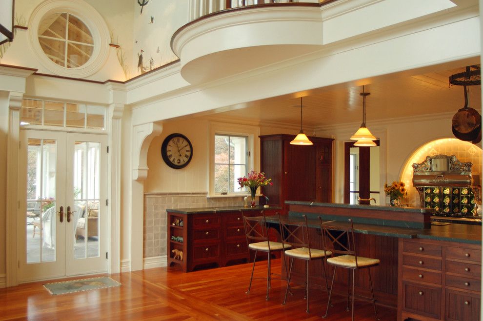 Bamboo vs Hardwood for a Traditional Home Bar with a Traditional and Hudson River House by Wallant Architect