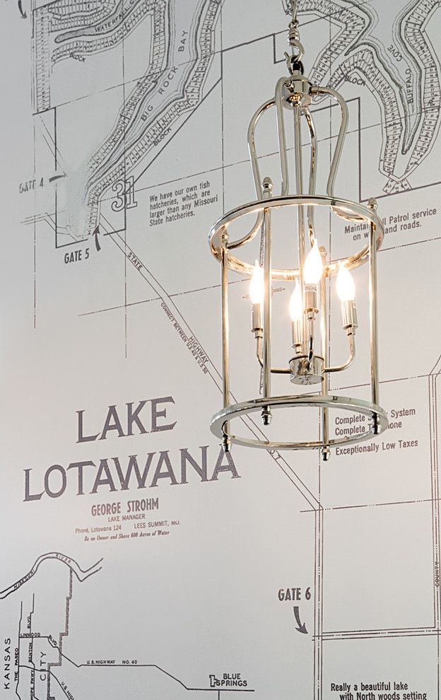 Barbara Cosgrove for a Contemporary Entry with a Floor Lamp and Pendant Lantern by Barbara Cosgrove Lamps