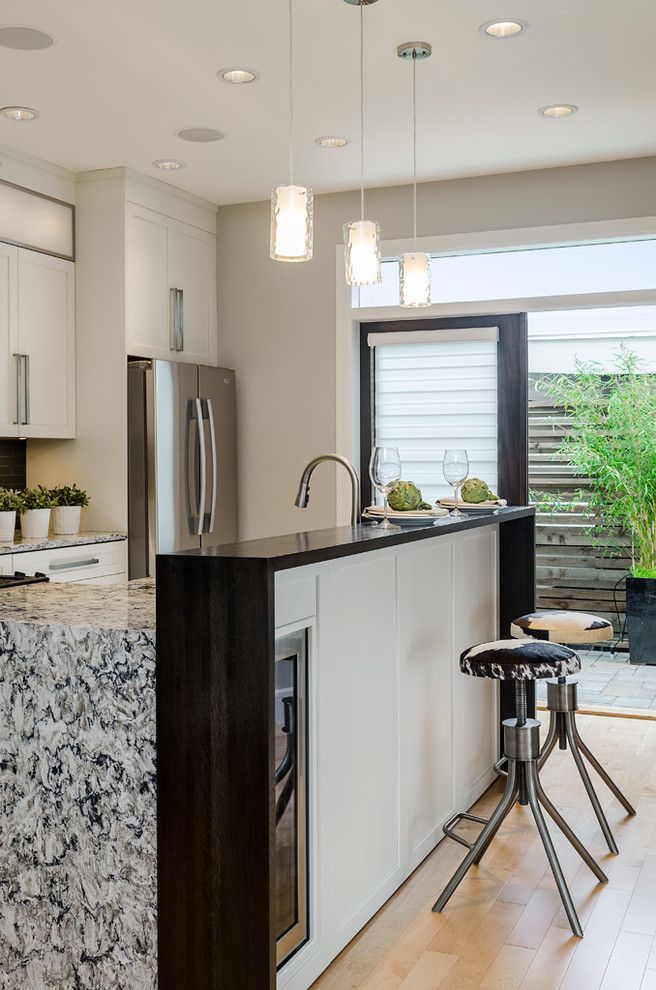 Barden Homes for a Contemporary Kitchen with a Cowhide and Brownstone by Jenny Martin Design