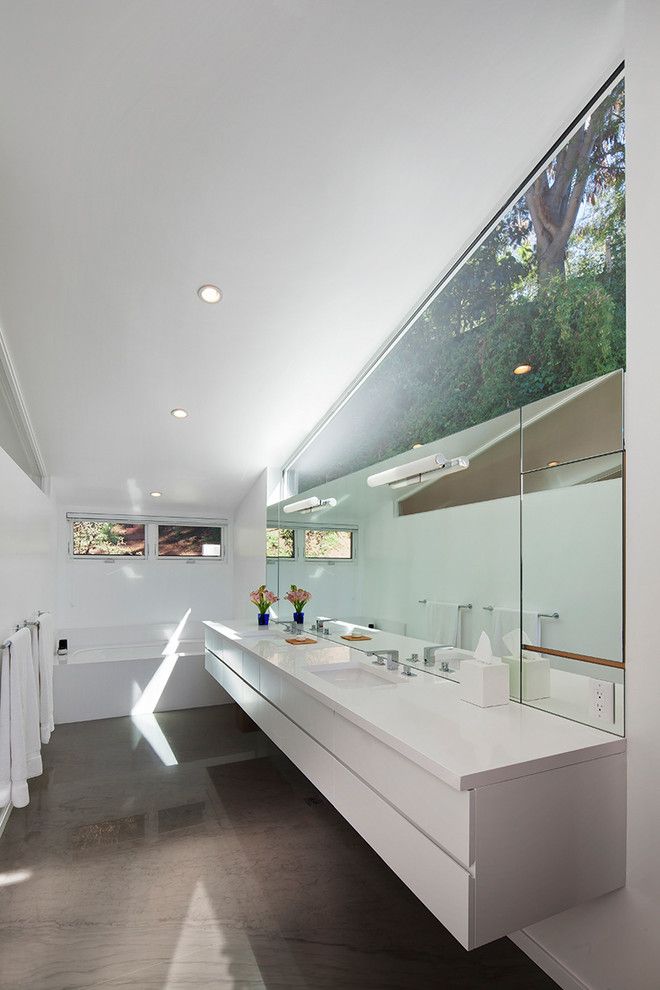 Barden Homes for a Modern Bathroom with a Bathroom and Hollywood Hills Tract Home Renovation by Lane Barden Photography