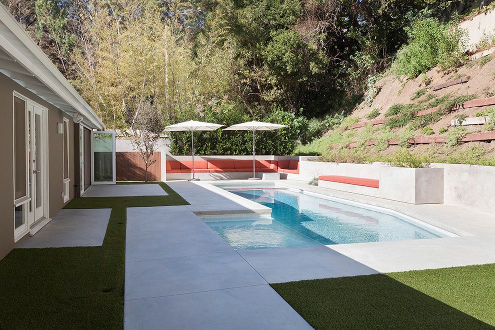 Barden Homes for a Modern Pool with a Remodeled and Hollywood Hills Tract Home Renovation by Lane Barden Photography