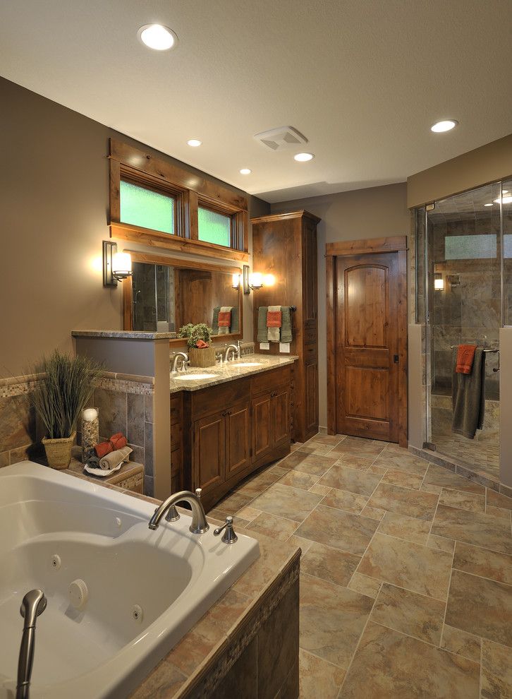 Barndominium Floor Plans for a Traditional Bathroom with a Wood Trim and Lake Country Builders by Lake Country Builders