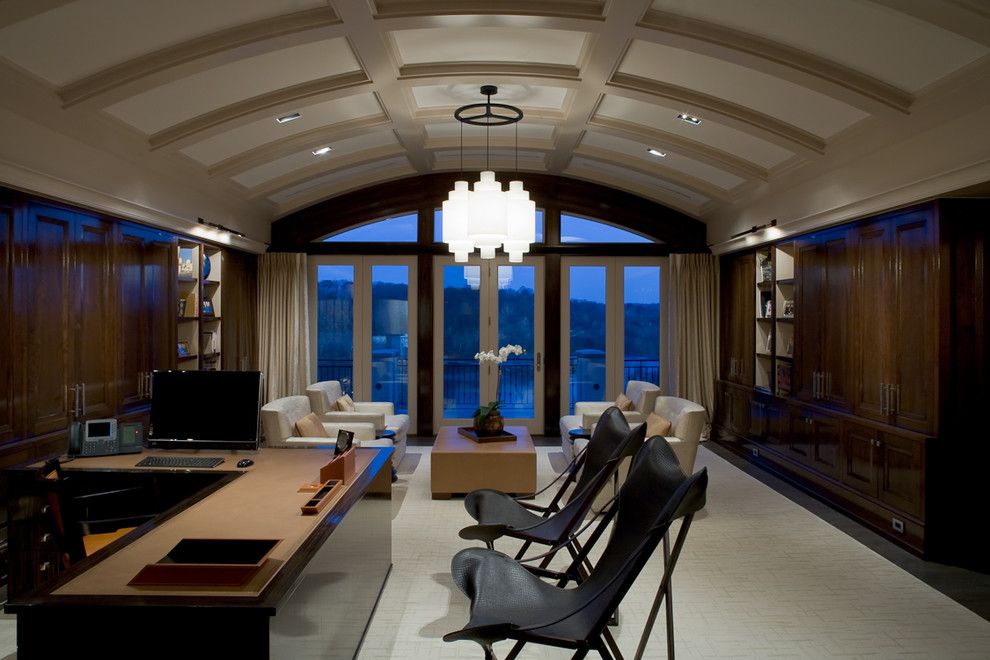 Barrel Vault for a Contemporary Home Office with a Vaulted Ceiling and Private Residence by Jim Tetro