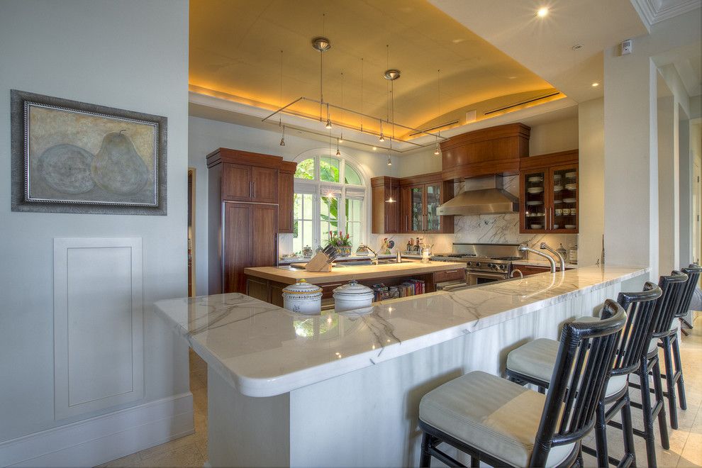 Barrel Vault for a Contemporary Kitchen with a Suspension Lights and Solano by Dorlom Construction