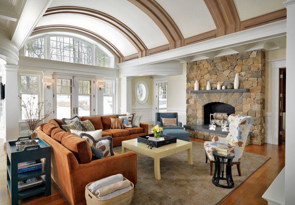 Barrel Vault for a Traditional Family Room with a Transom and Classical Shingle by Jan Gleysteen Architects, Inc