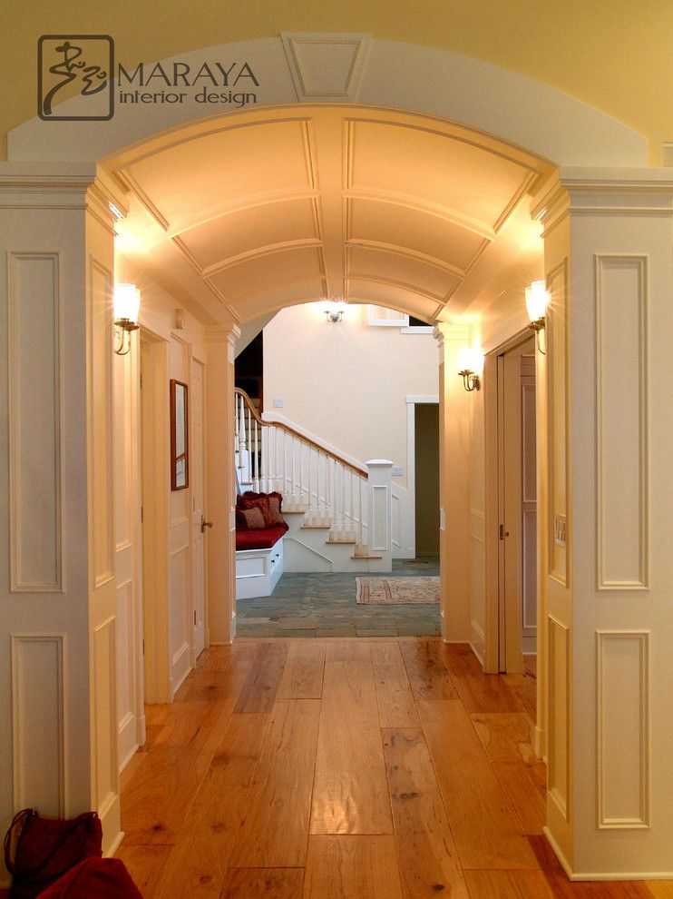 Barrel Vault for a Traditional Hall with a Cape Cod and Barrel Vault Paneled Arched Hallway by Maraya Interior Design