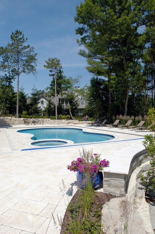 Barrington Pools for a Traditional Pool with a North Barrington Swimming Pool and North Barrington, Il Freeform Pool and Spa with Picture Frame Automatic Cover by Platinum Poolcare