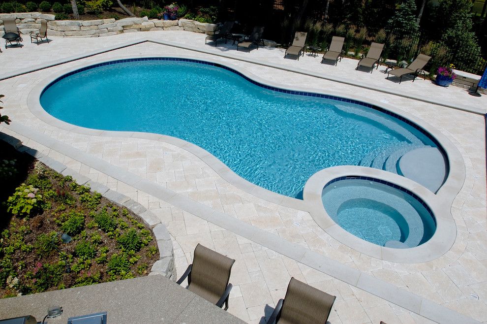 Barrington Pools for a Traditional Pool with a Swimming Pools Chicago and North Barrington, Il Freeform Pool and Spa with Picture Frame Automatic Cover by Platinum Poolcare