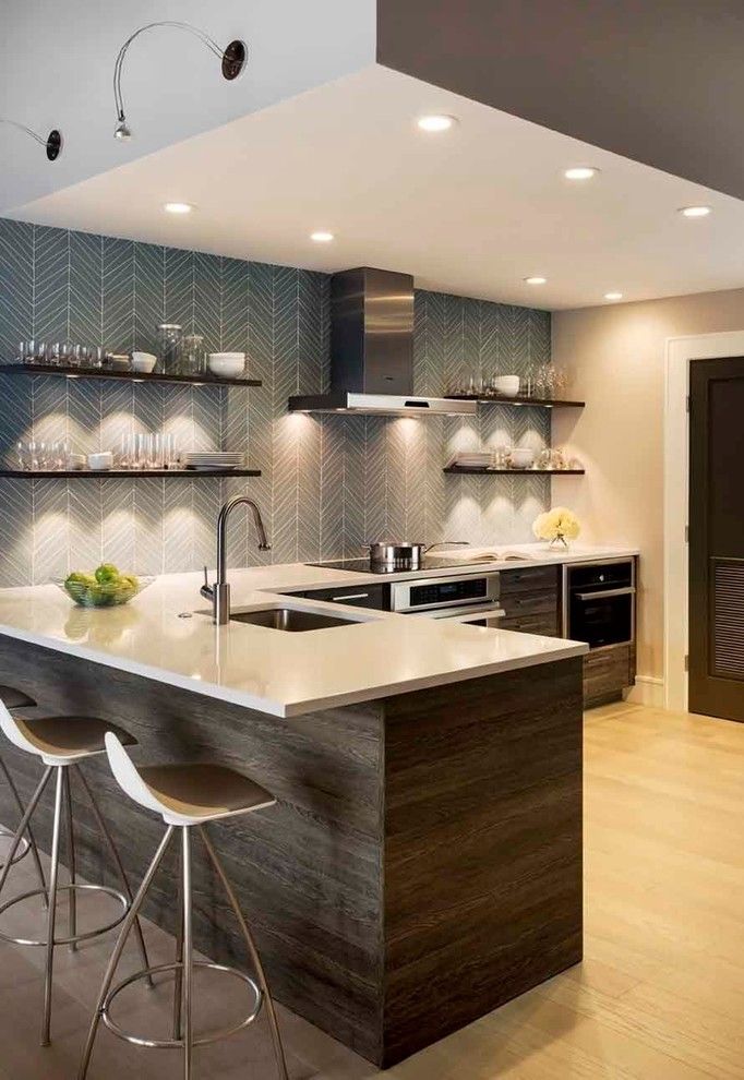 Barstool Boston for a Contemporary Kitchen with a Recessed Lighting and Seaport District Loft by Renovation Planning, Llc