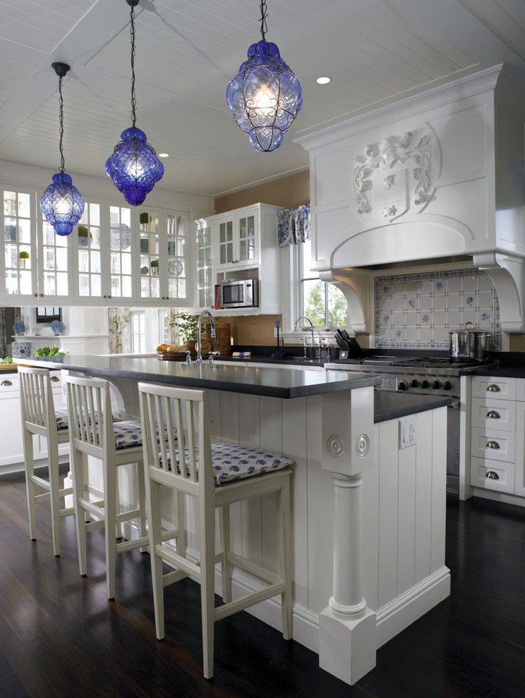 Barstool Boston for a Traditional Kitchen with a Glass Cabinetry and Woodmeister  Kitchen 2 by Woodmeister Master Builders