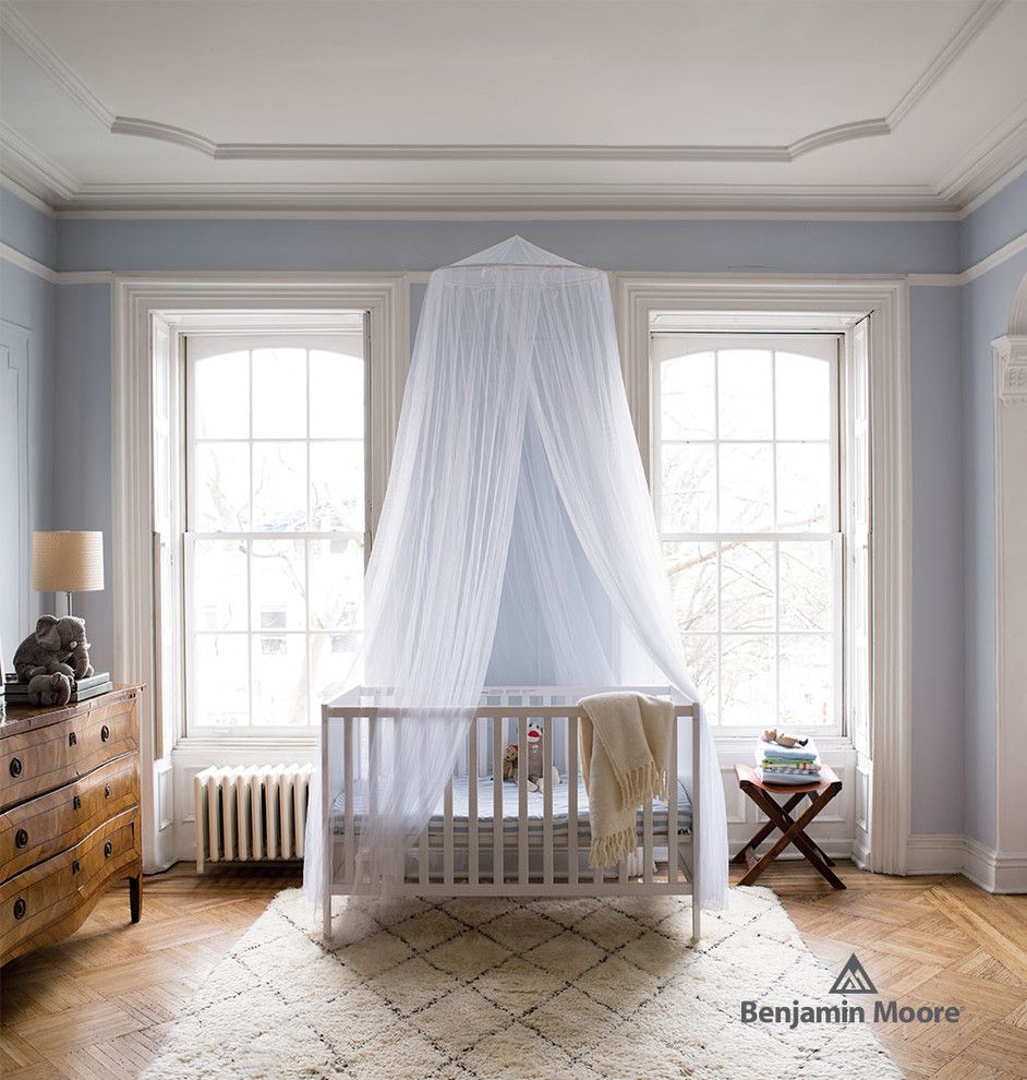 Barstool Chicago for a Contemporary Nursery with a Beni Ourain Rug and Benjamin Moore by Benjamin Moore