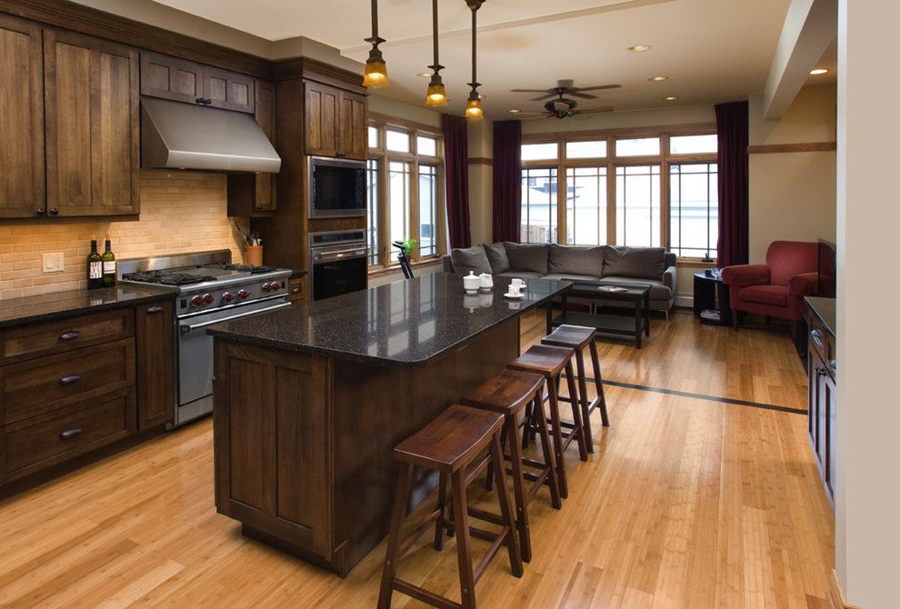 Barstool Chicago for a Traditional Kitchen with a Kitchen and Oakley Ave. Kitchen by Northlight Architects Llc