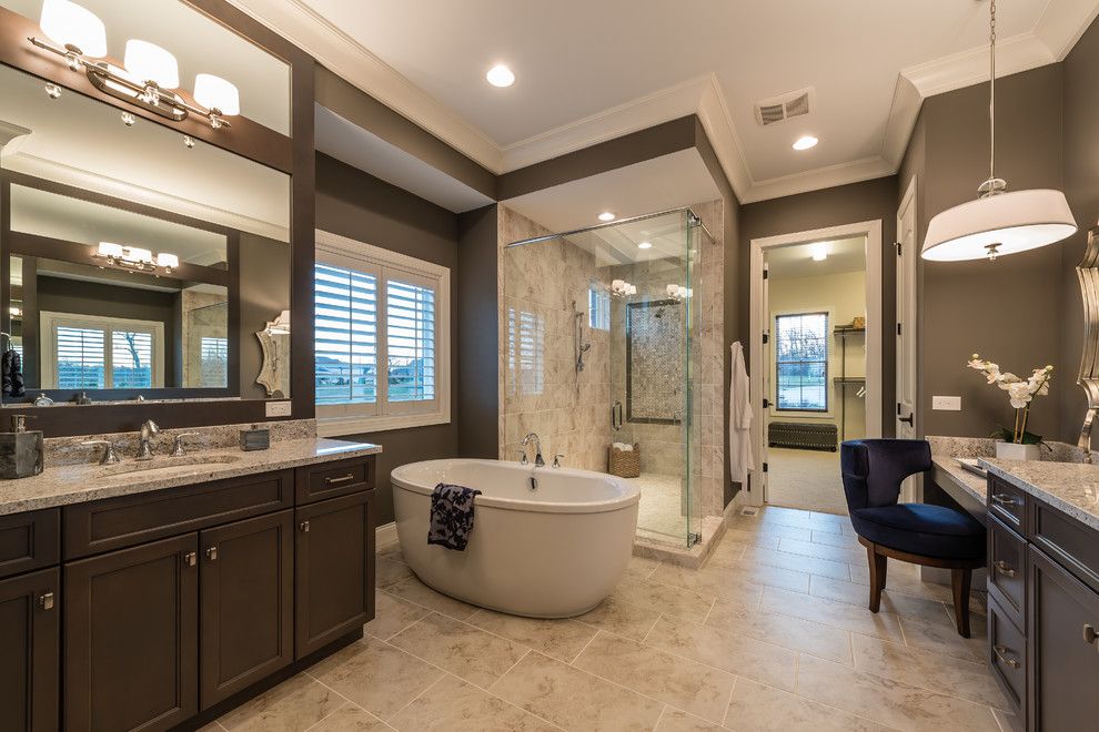 Bathroom Color Schemes for a Transitional Bathroom with a White Indoor Shades and Pembrooke by Arthur Rutenberg Homes   Cincinnati, Oh