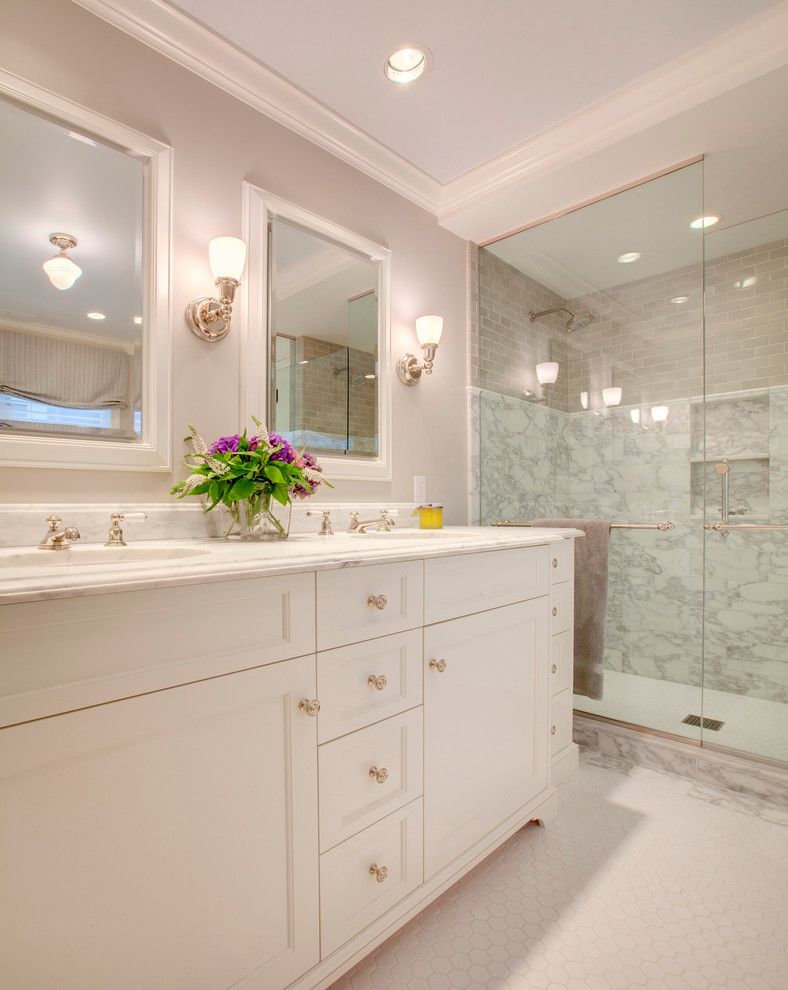 Bathroom Layouts for a Traditional Bathroom with a Glass Shower Door and Madison Park Residence by Michael Knowles, Architect