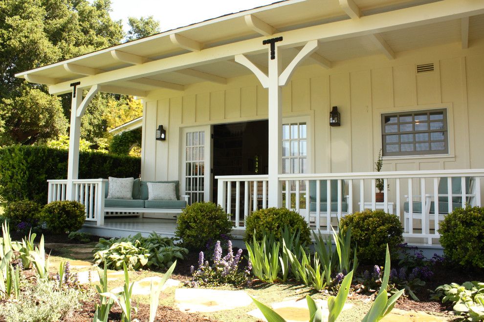 Batte Furniture for a Farmhouse Porch with a White Wood Railing and Maryhouse.jpg by Shannon Malone