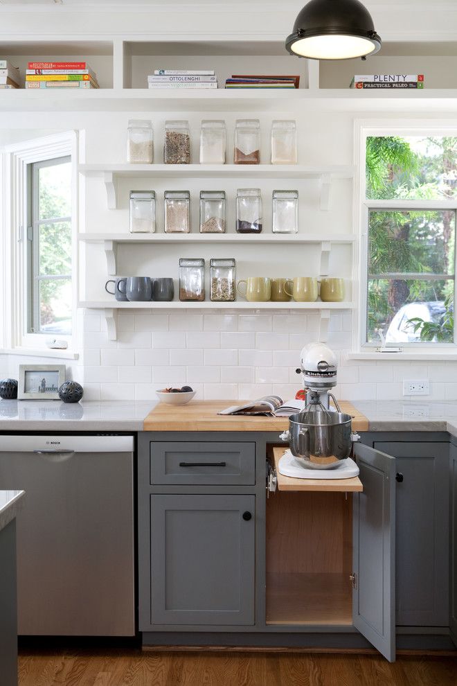 B&b Appliance for a Transitional Kitchen with a Cookbook Storage and San Roque Modern by Jessica Risko Smith Interior Design