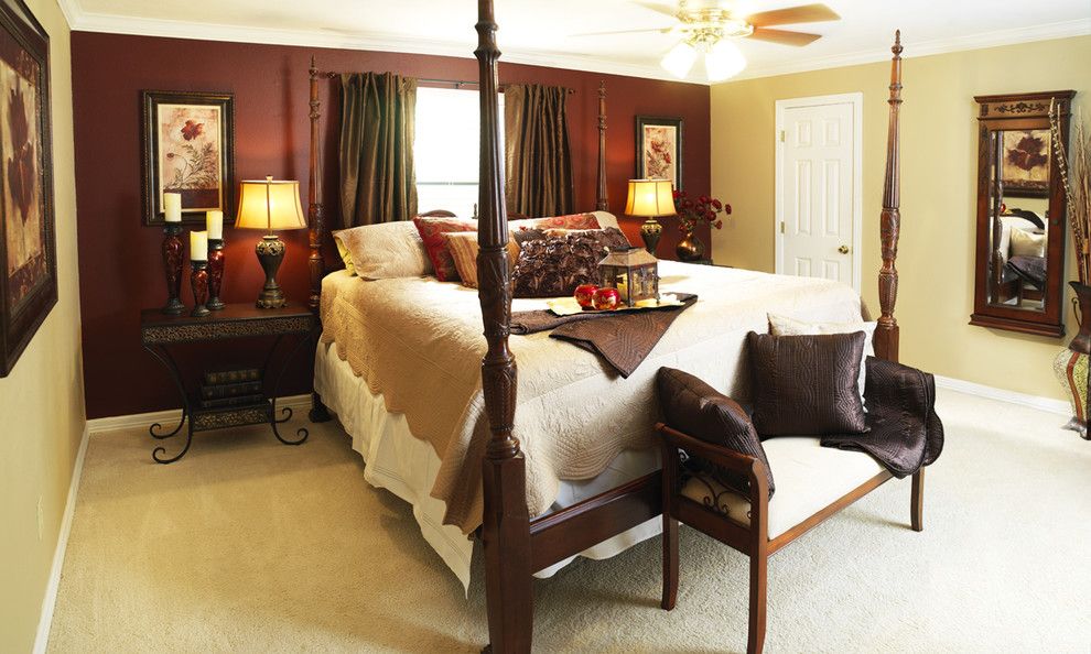 Bedroom Color Schemes for a Eclectic Bedroom with a Candle Holders and Hampton Master Bedroom by Cecilia Staniec