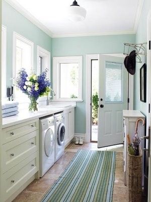 Behr Deckover Reviews for a Traditional Laundry Room with a Robins Egg Blue and Fresh Laundry by Skatermom