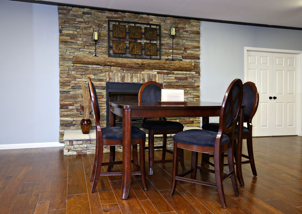 Bella Cera for a Eclectic Dining Room with a Hickory Hardwood and 