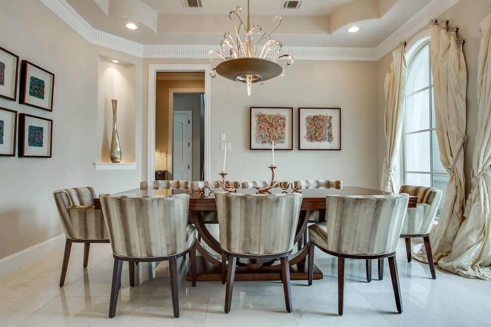 Bella Vita Custom Homes for a Mediterranean Dining Room with a Contemporary Chandelier and Magnificent Mediterranean by Bella Vita Custom Homes & Remodeling