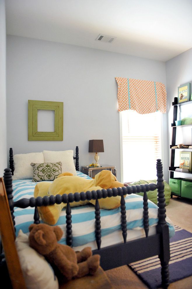 Benjamin Moore Hale Navy for a Eclectic Kids with a Leaning Bookcase and Two Ellie by Two Ellie