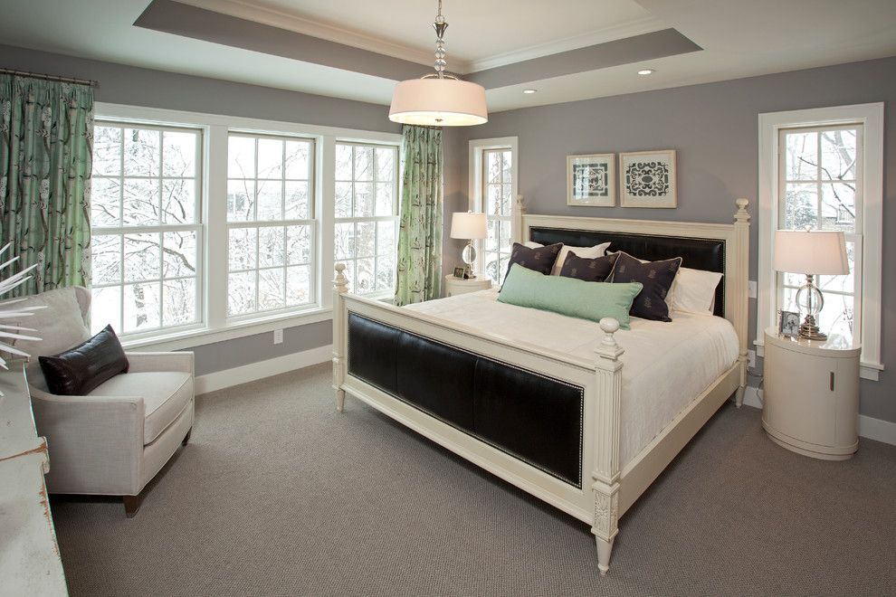 Benjamin Moore Stonington Gray for a Beach Style Bedroom with a Nightstand and Coastal Casual by Refined Llc