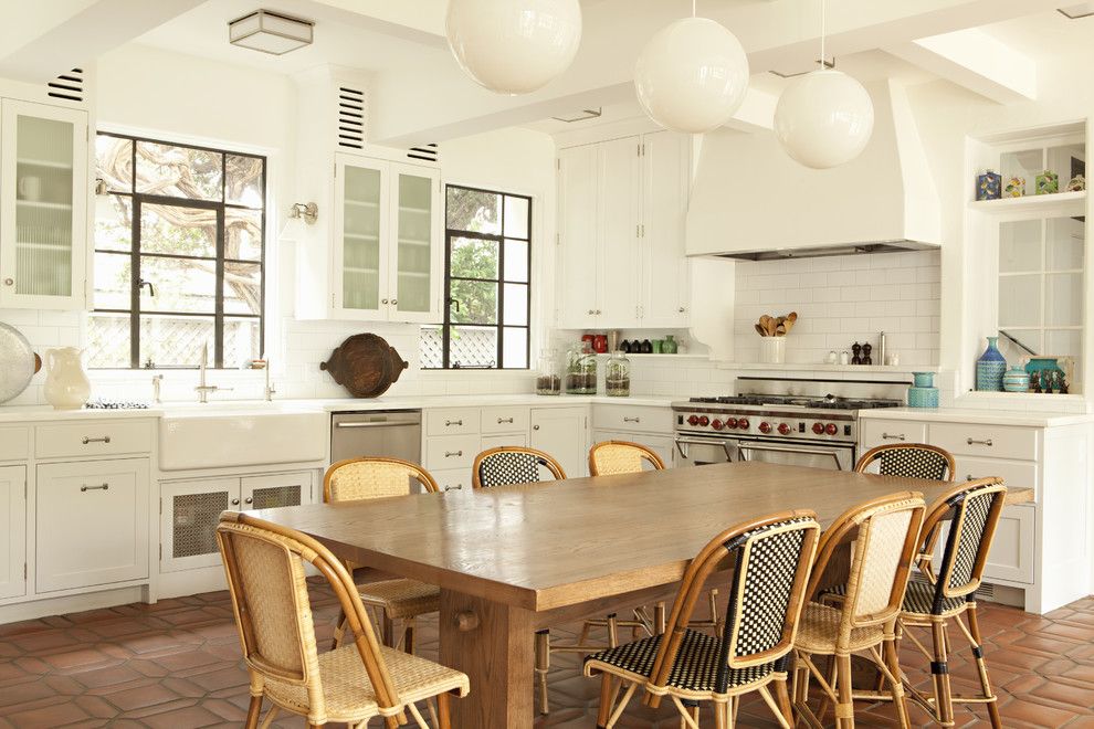 Benjamin Moore Swiss Coffee for a Traditional Kitchen with a Steel Window and the Helenas 1 by Tim Barber Ltd Architecture