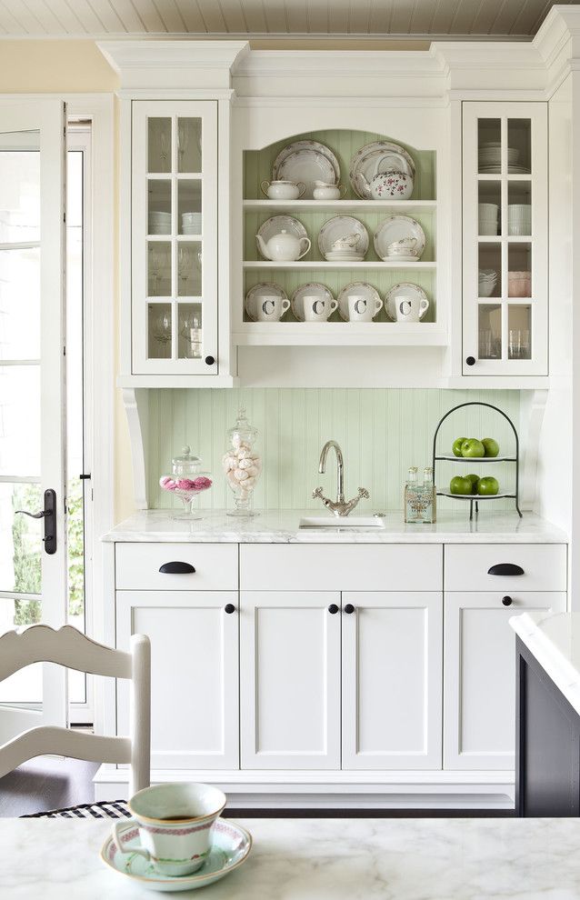 Benjamin Moore White Dove for a Traditional Kitchen with a Pastel and Sunnyside Road Residence Kitchen by Martha O'hara Interiors