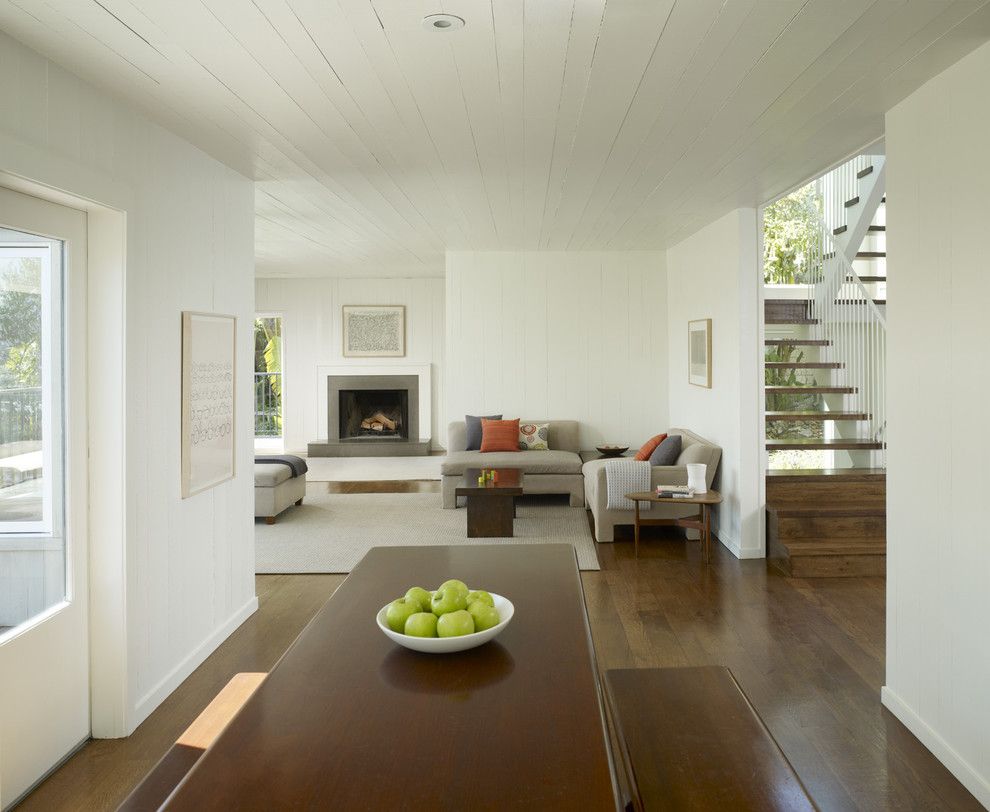 Benjamin Moore White Dove for a Transitional Living Room with a Area Rug and Cary Bernstein Architect Potrero House by Cary Bernstein Architect