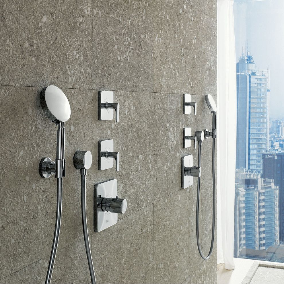 Berenson Hardware for a Modern Bathroom with a Handshower and Axor Citterio M Shower by Hansgrohe Usa