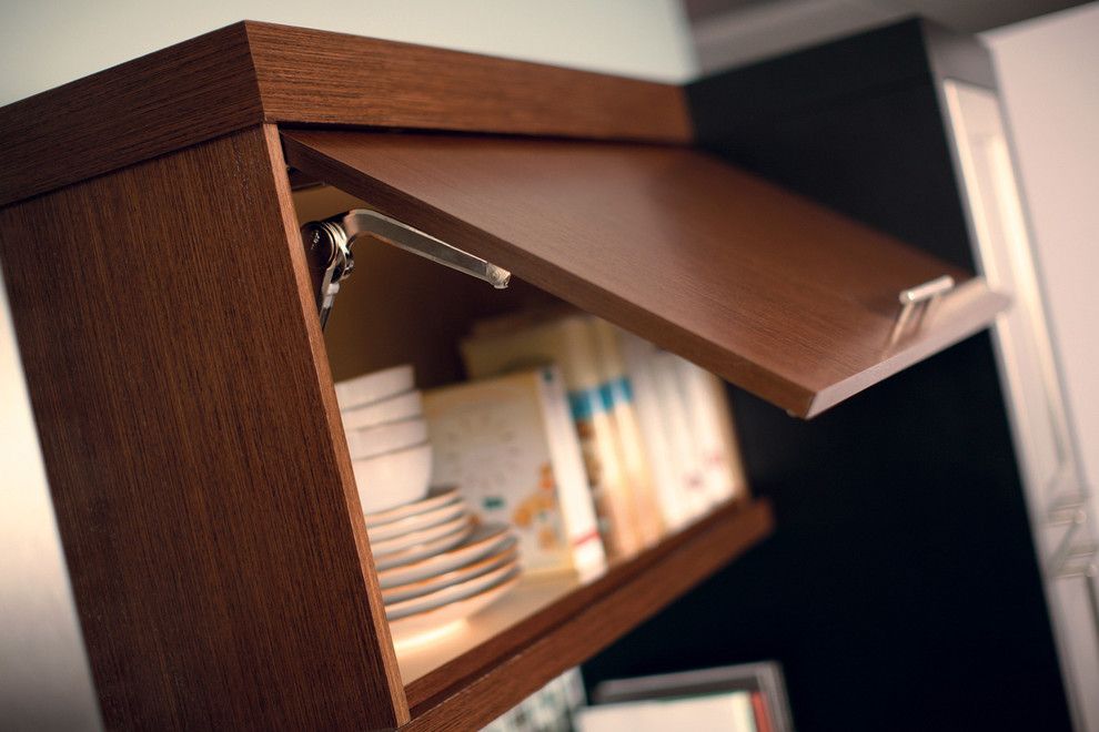 Berenson Hardware for a Modern Spaces with a Red Oak and Urban Loft   Storage Solutions by Dura Supreme Cabinetry