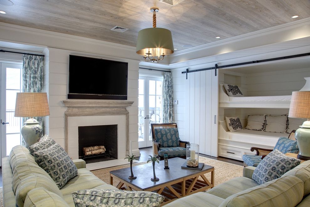 Better Built Barns for a Traditional Basement with a Pendant Light and Greenwich Waterfront Shingle by Douglas Vanderhorn Architects