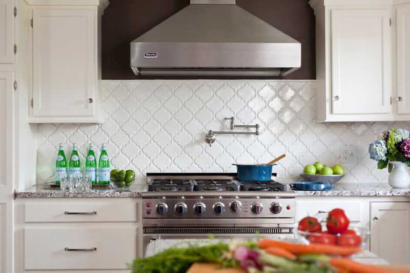 Bianco Antico Granite for a Contemporary Kitchen with a Cloud White and White Kitchen, with Bianco Antico Granite by Karen Viscito Interiors