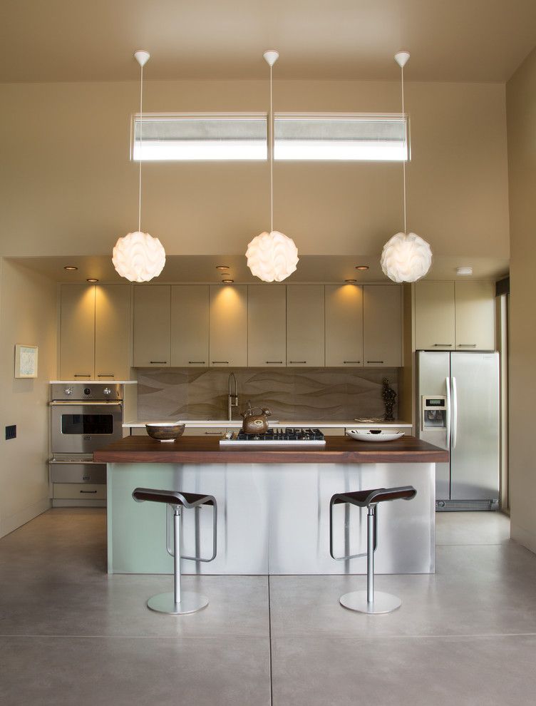 Billows Electric for a Contemporary Kitchen with a Concrete Floor and Santa Barbara Foothills, Mondern, New Construction, Las Canoas Residence by Thompson Naylor Architects Inc