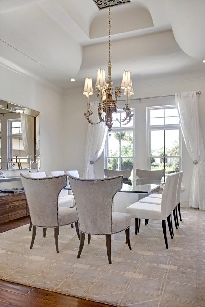 Billows Electric for a Transitional Dining Room with a Neutral Colors and Dining Room by Sunscape Homes, Inc