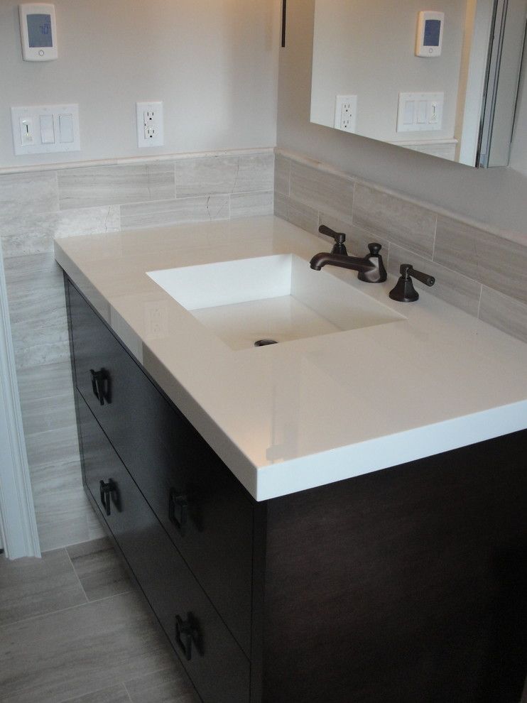 Blackman Plumbing for a Transitional Bathroom with a Marble and Traditional Hamptons with a Twist by Blackman Plumbing Supply