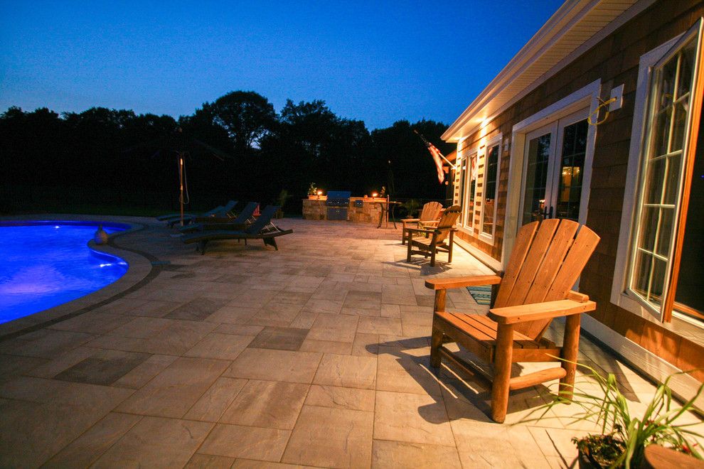 Blue Hawaiian Pools for a Rustic Spaces with a Patios Troy and Pool Project Clifton Park, Ny by Pearl Landscaping & Patio Company