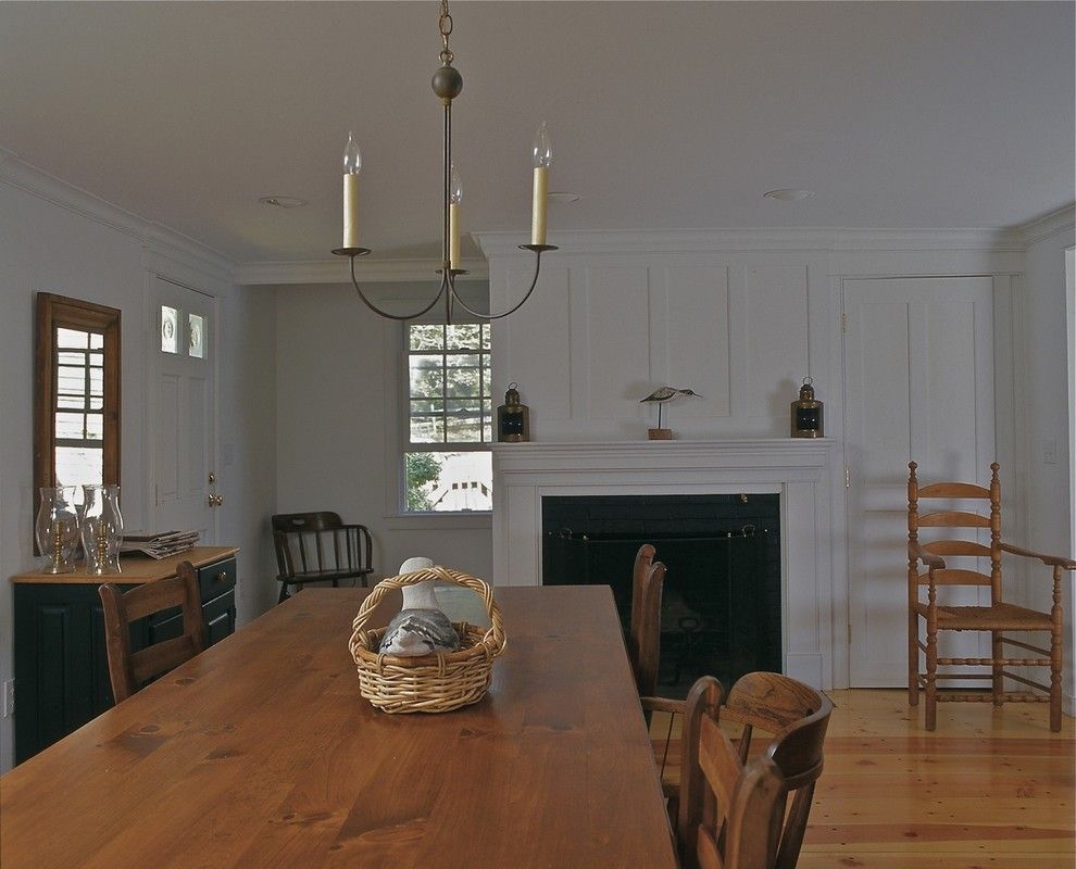 Board and Batten for a Traditional Dining Room with a Antiques and Crow's Pond House Dining Room by Joseph B Lanza Design + Building