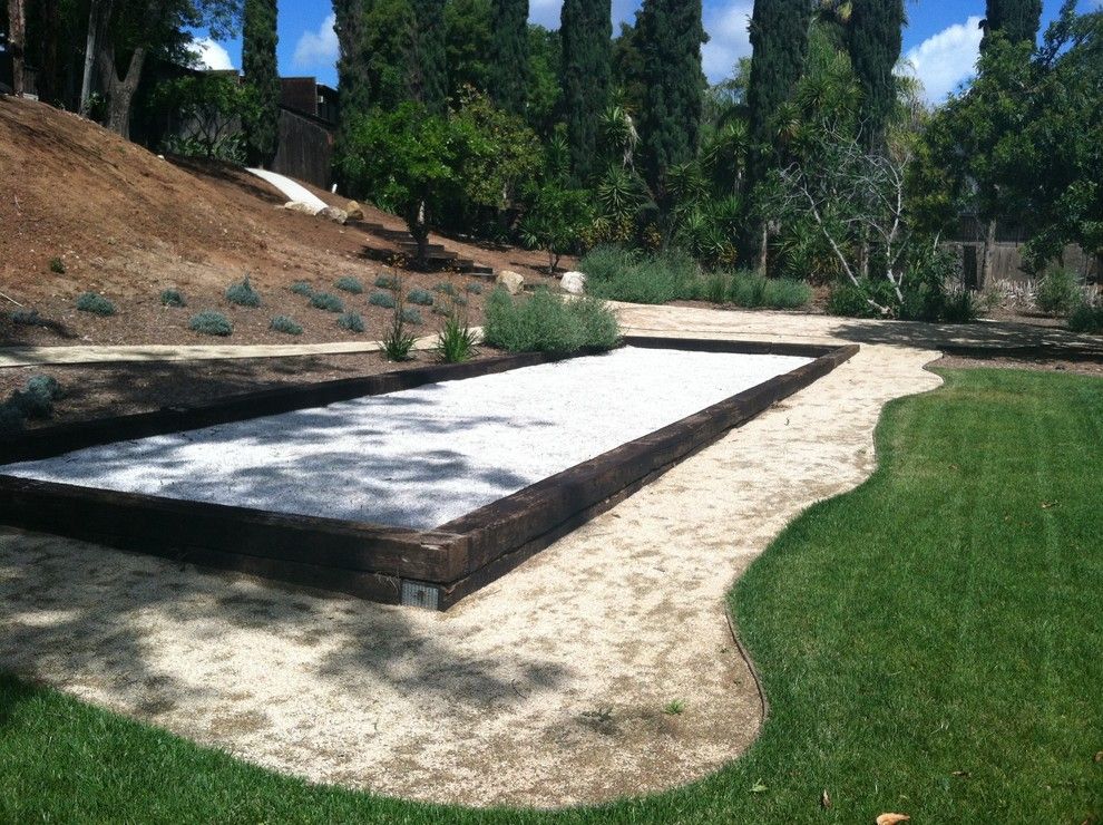 Bocce Ball Court for a Modern Landscape with a Desert Gold Dg and San Diego Bocce Ball Court by Ecominded Solutions by Southwest Boulder & Stone