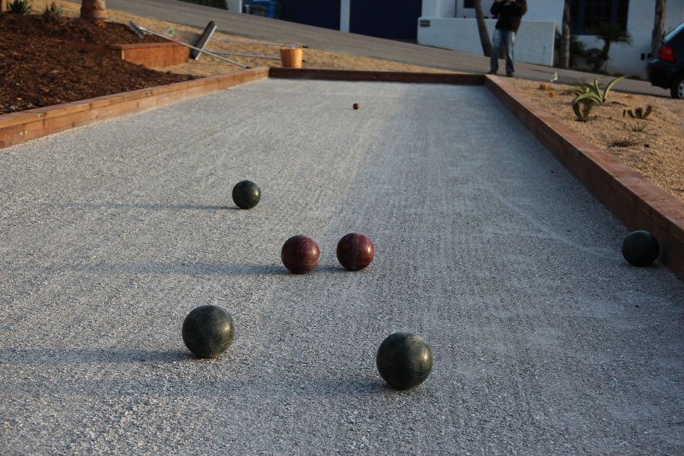 Bocce Court for a Eclectic Landscape with a Bocce and Bocce Court in Morro Bay by Gardens by Gabriel, Inc.