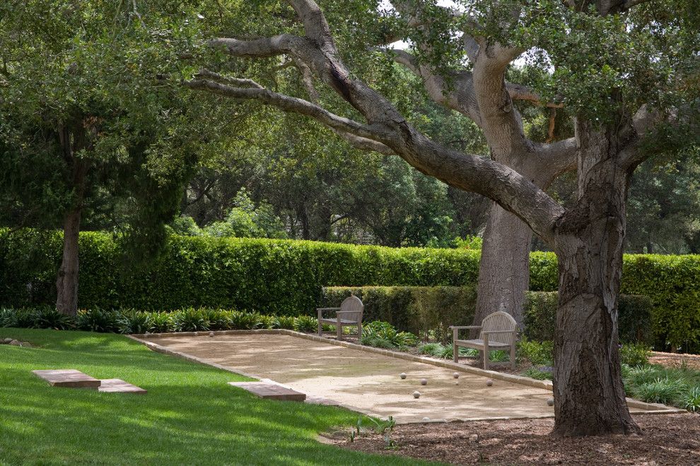 Bocce Court for a Traditional Exterior with a Bocce Ball and Grace Design Associates by Margie Grace   Grace Design Associates